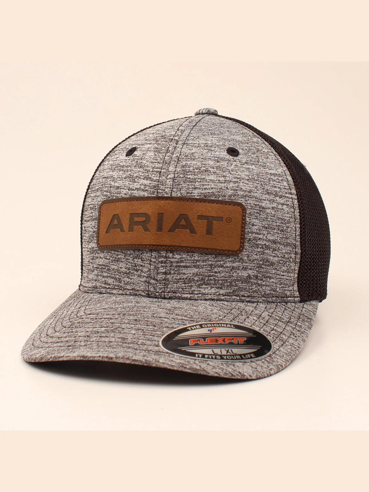 Ariat Feathered Gray Brown Patch Hat