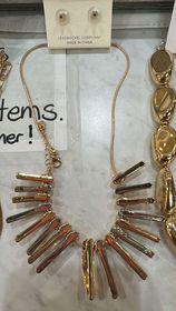 Mixed Metal Dangle Necklace