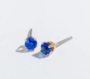 September Sapphire Stud Earrings