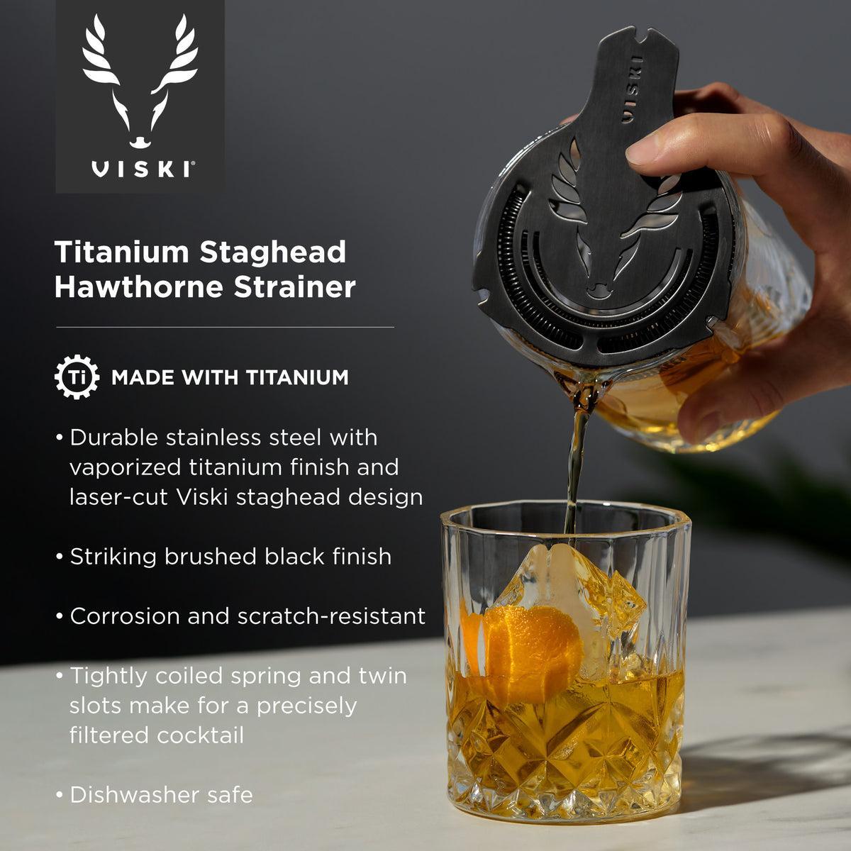 Viski Titanium Staghead Strainer