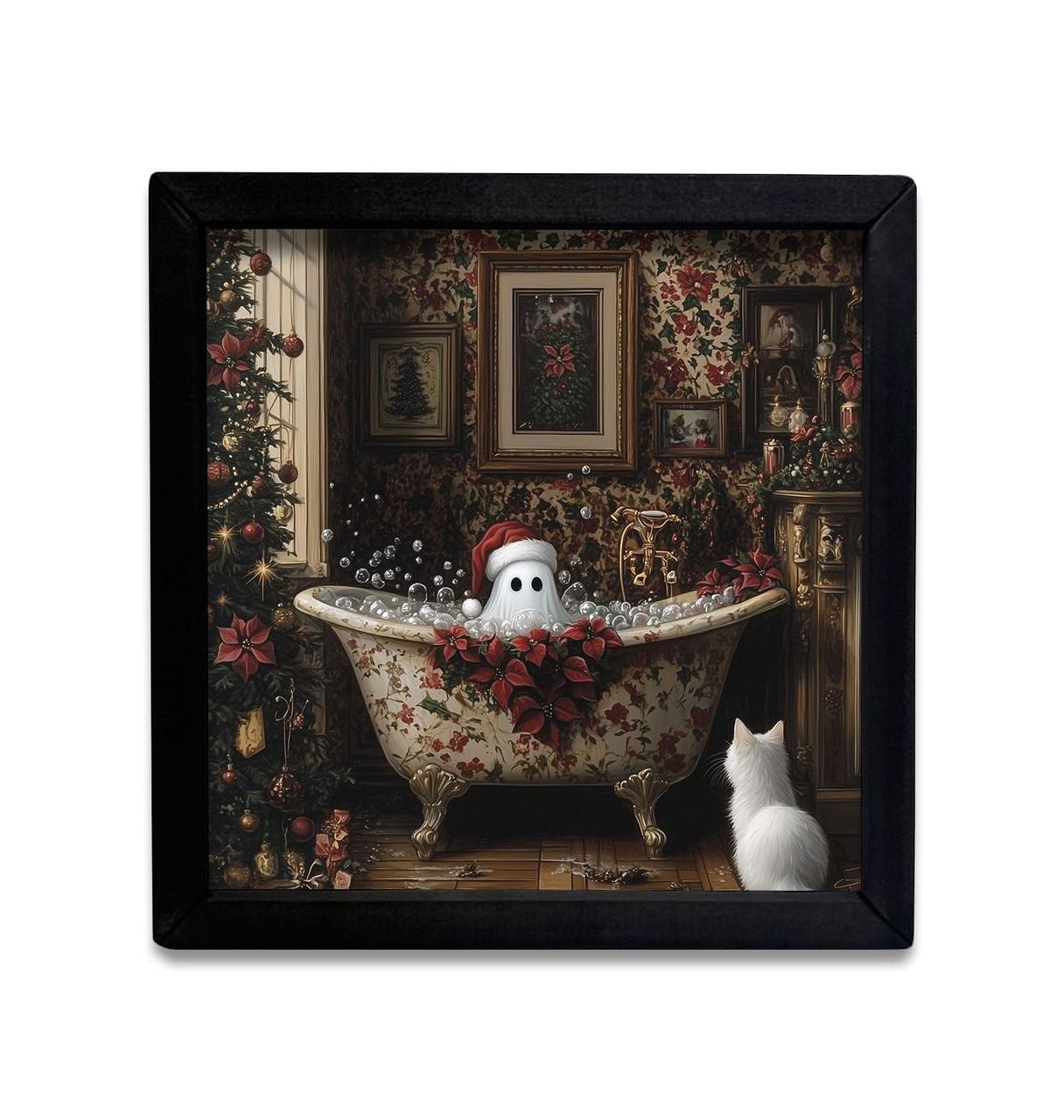 Vintage Christmas Ghost Tub 12x12 Box Frame