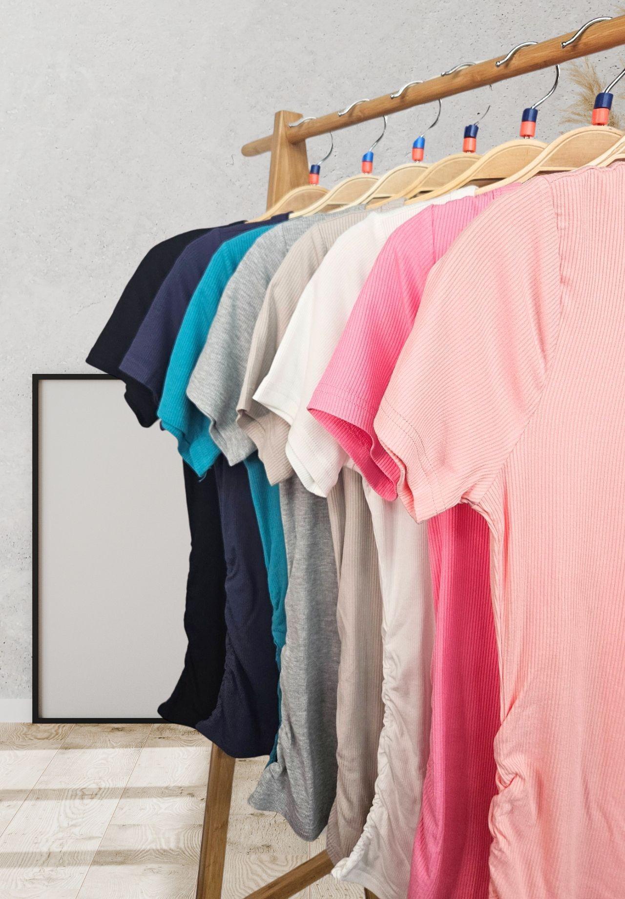 Solid Rib Scoop Neck Top