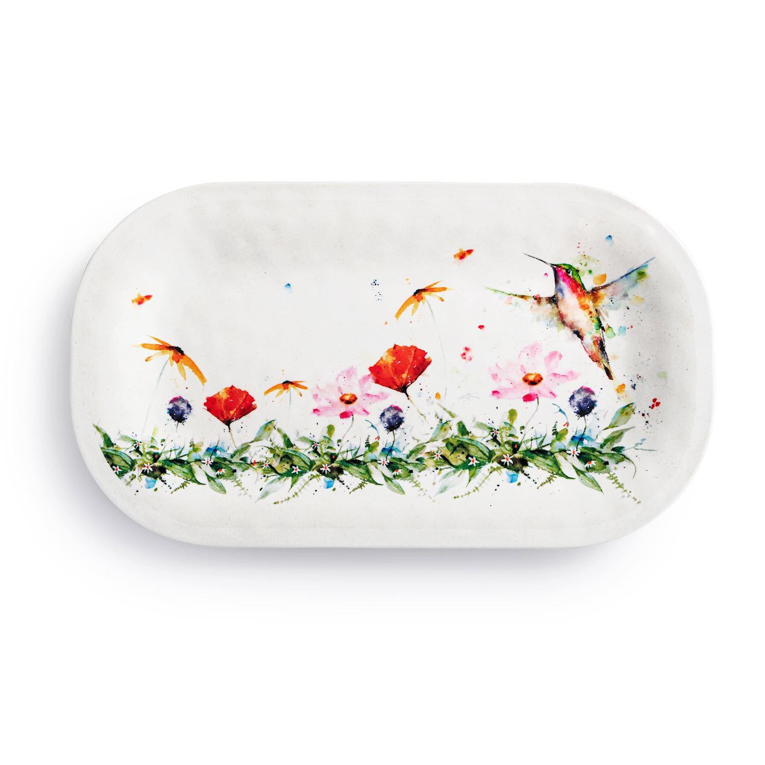 Wildflowers Medium Melamine Rectangular Platter - 16x9in
