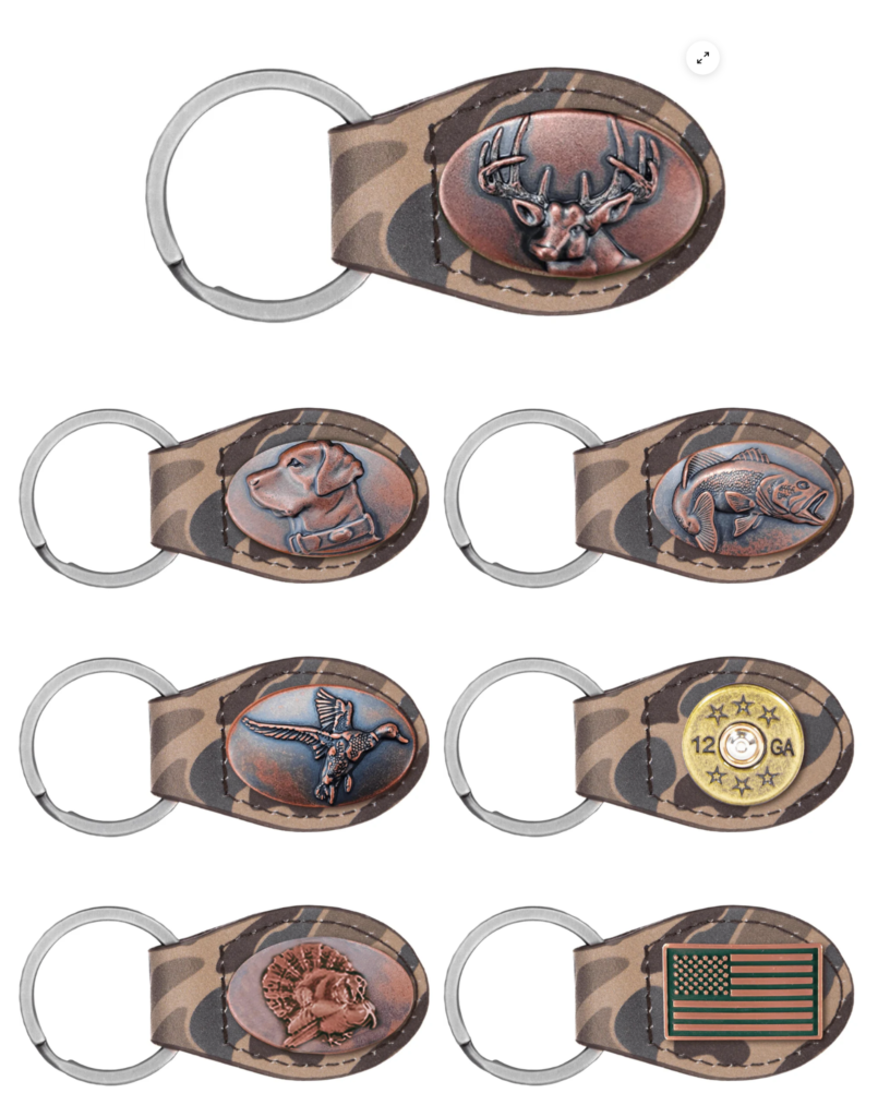 Old School Camo Oval Key Fob
