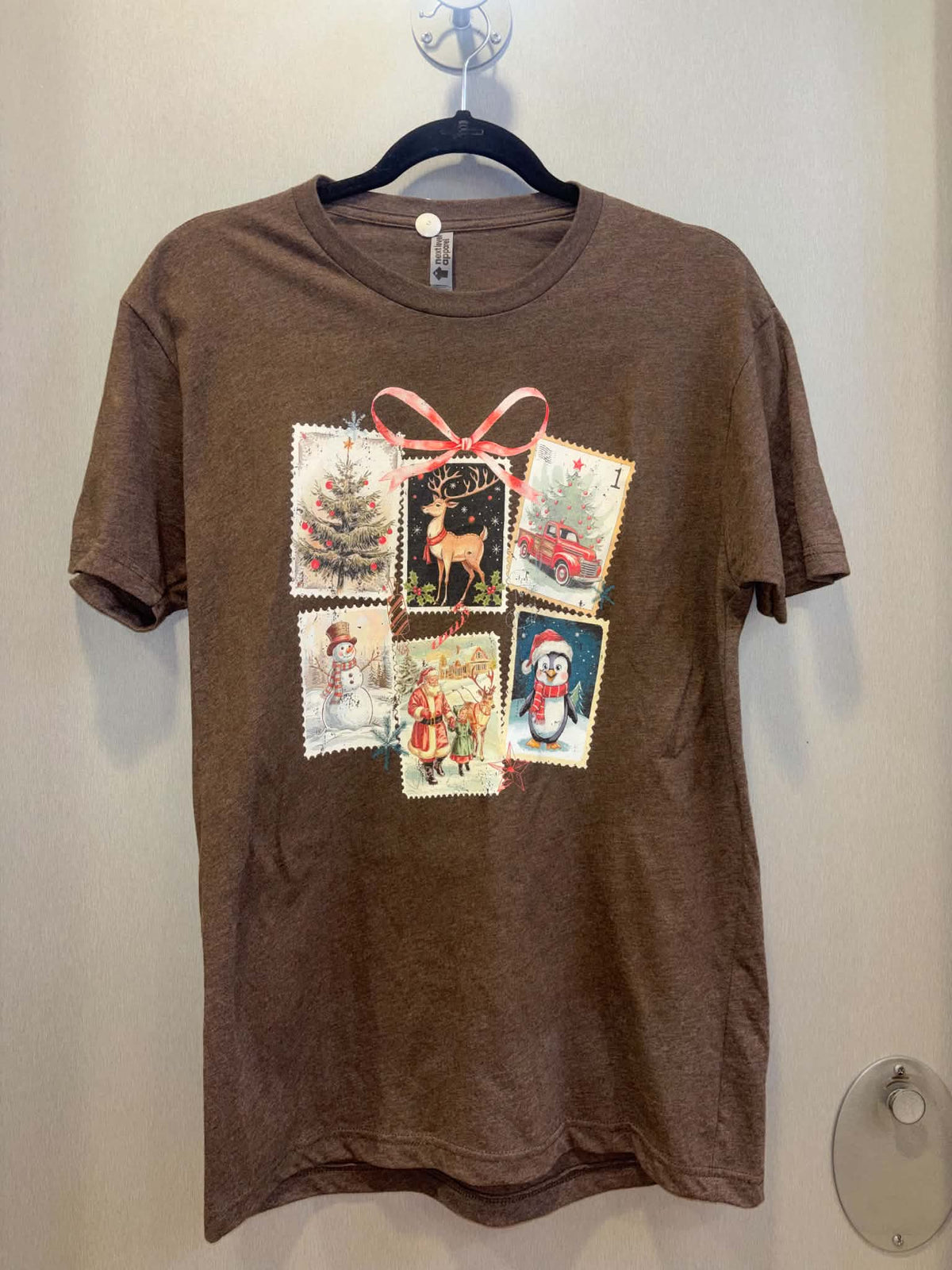 Brown Christmas Stamps Tee