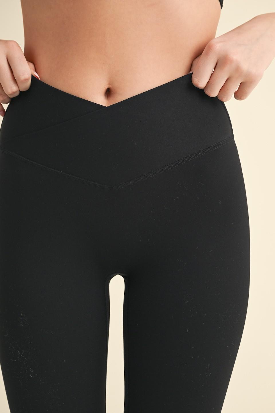 High Waist Crossover Flare Leggings