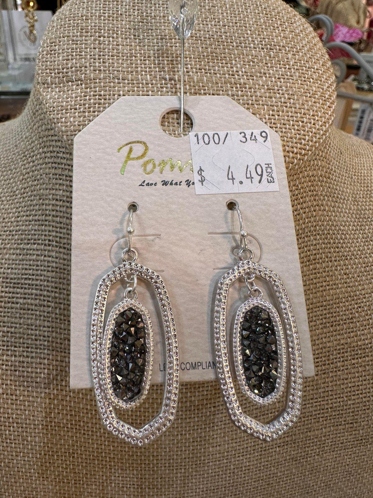 Black Stone Earring