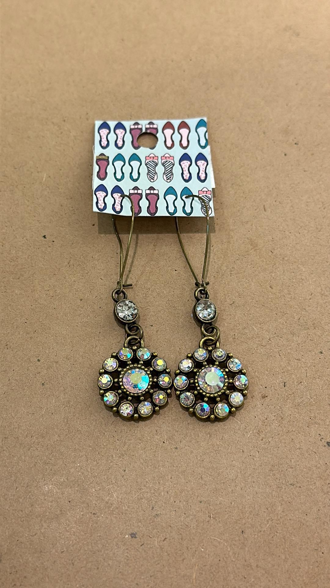 Crystal Flower Drop Earrings