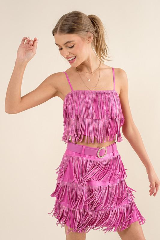 Hot Pink Fringe Cami