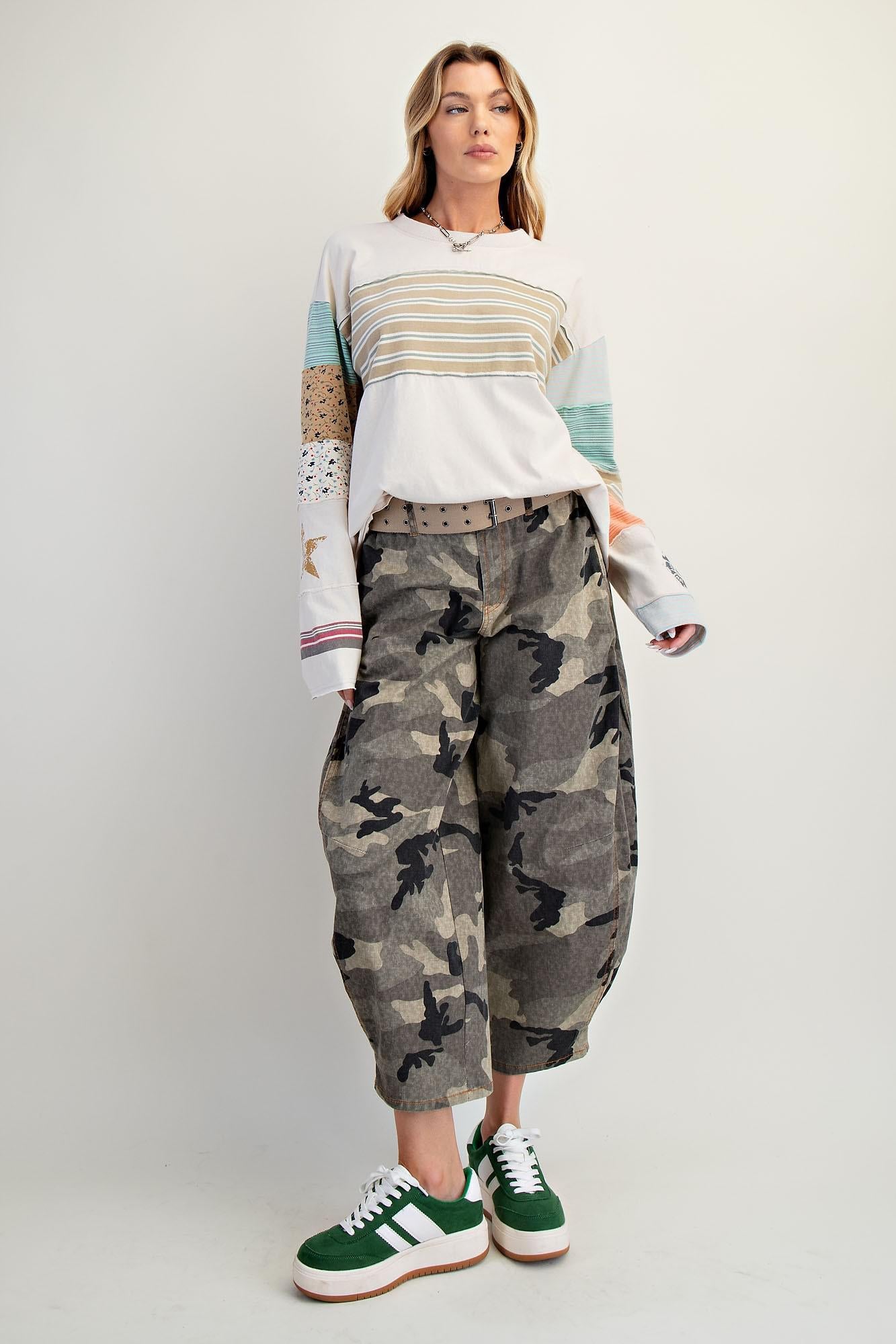 Stripe Mix Terry Knit LS