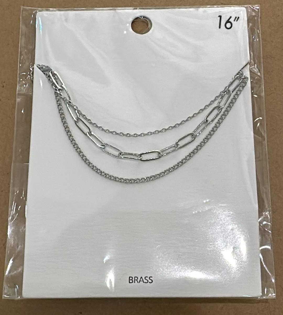 Brass 3 Chain Layer Necklace