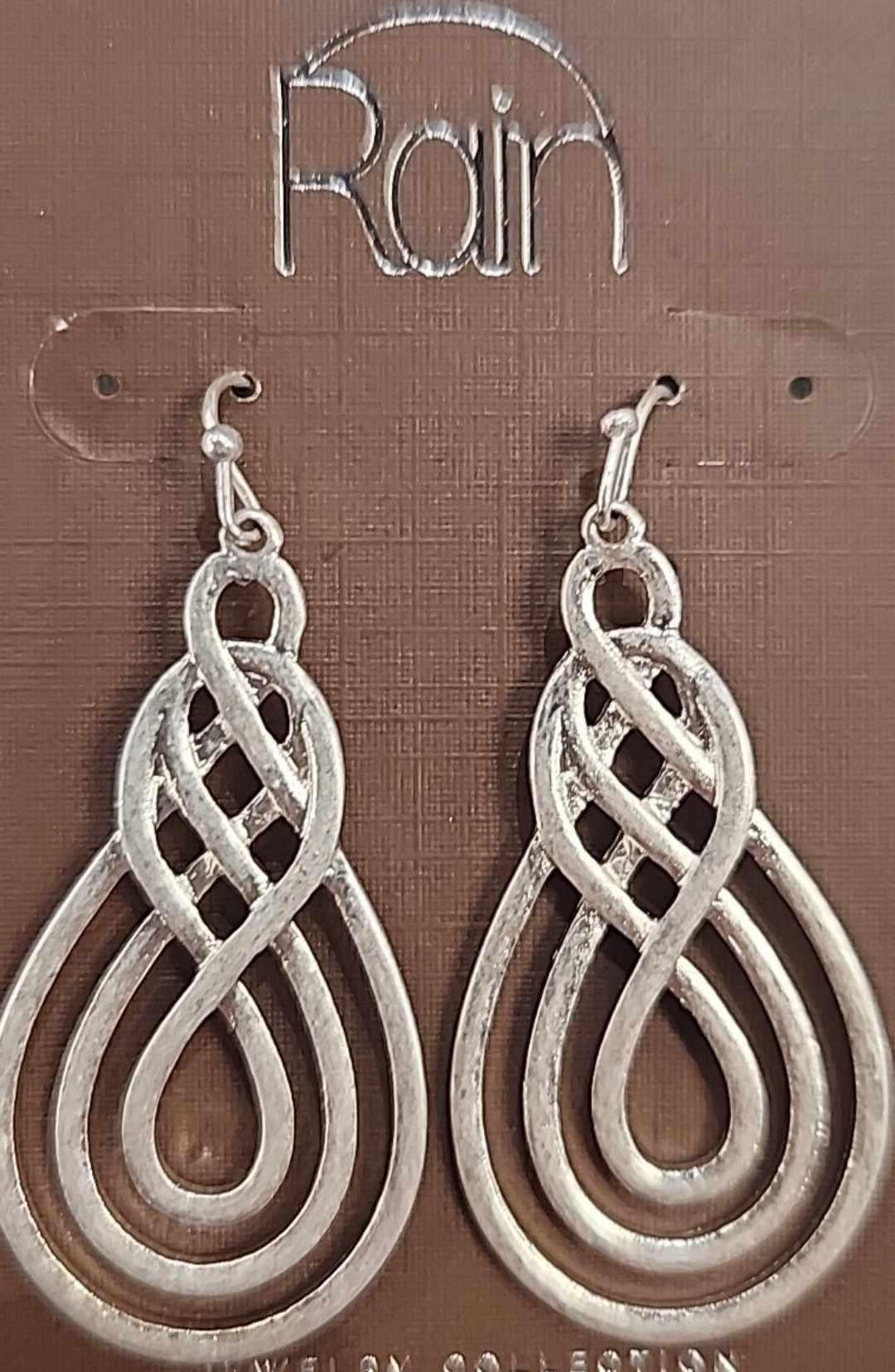 Silver Celtic Infinity Twist Earrings