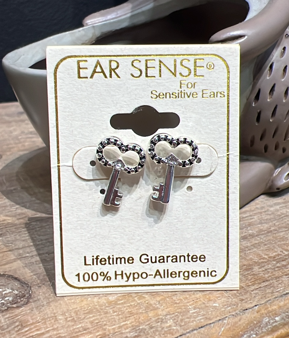 Crystal Key Earrings