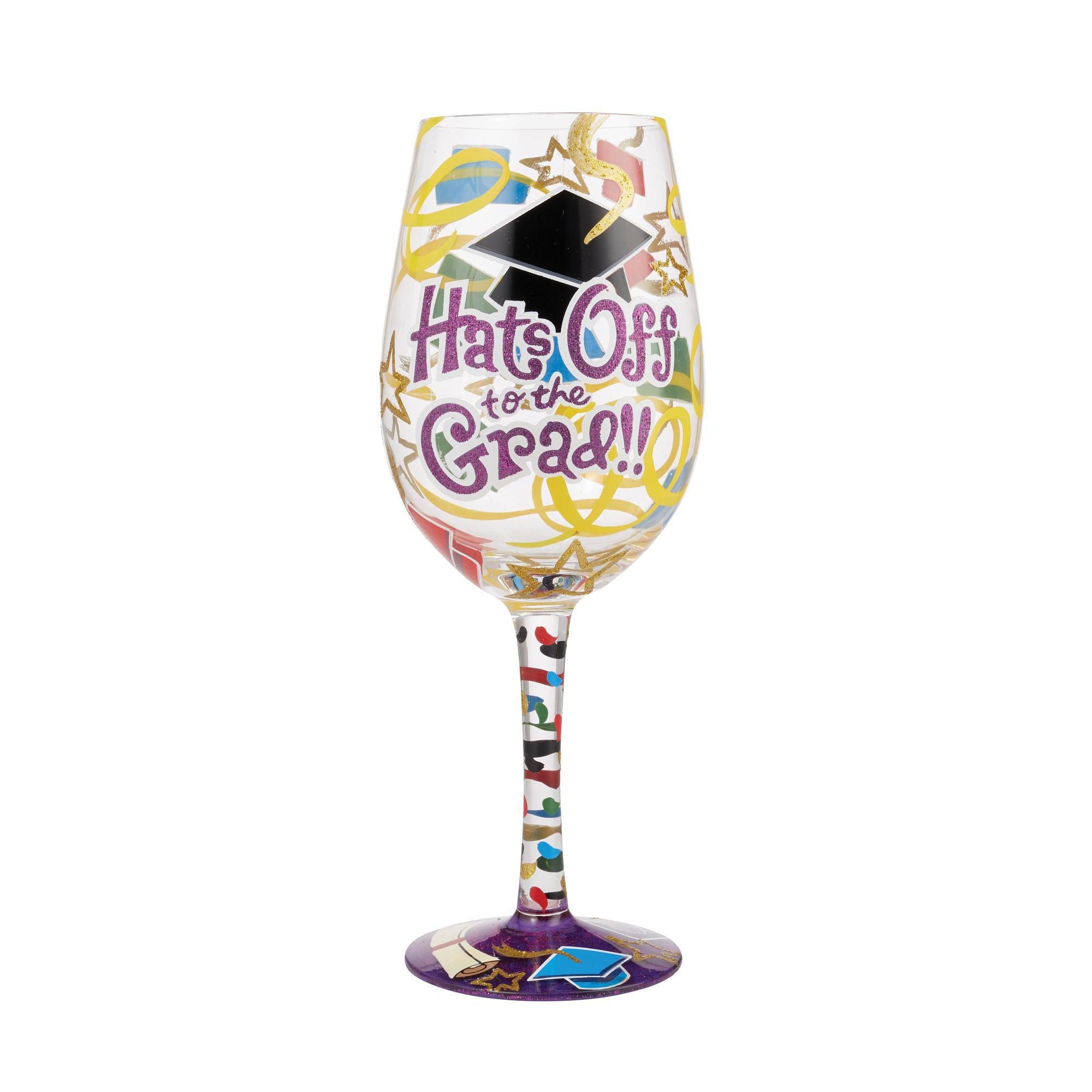 Hats Off To The Grad Wine Glass