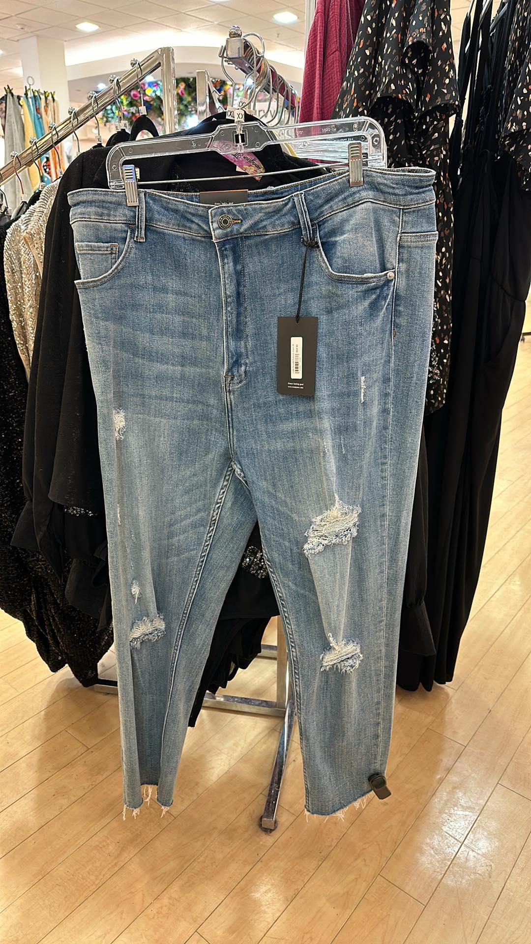 Light Straight Distress Jeans