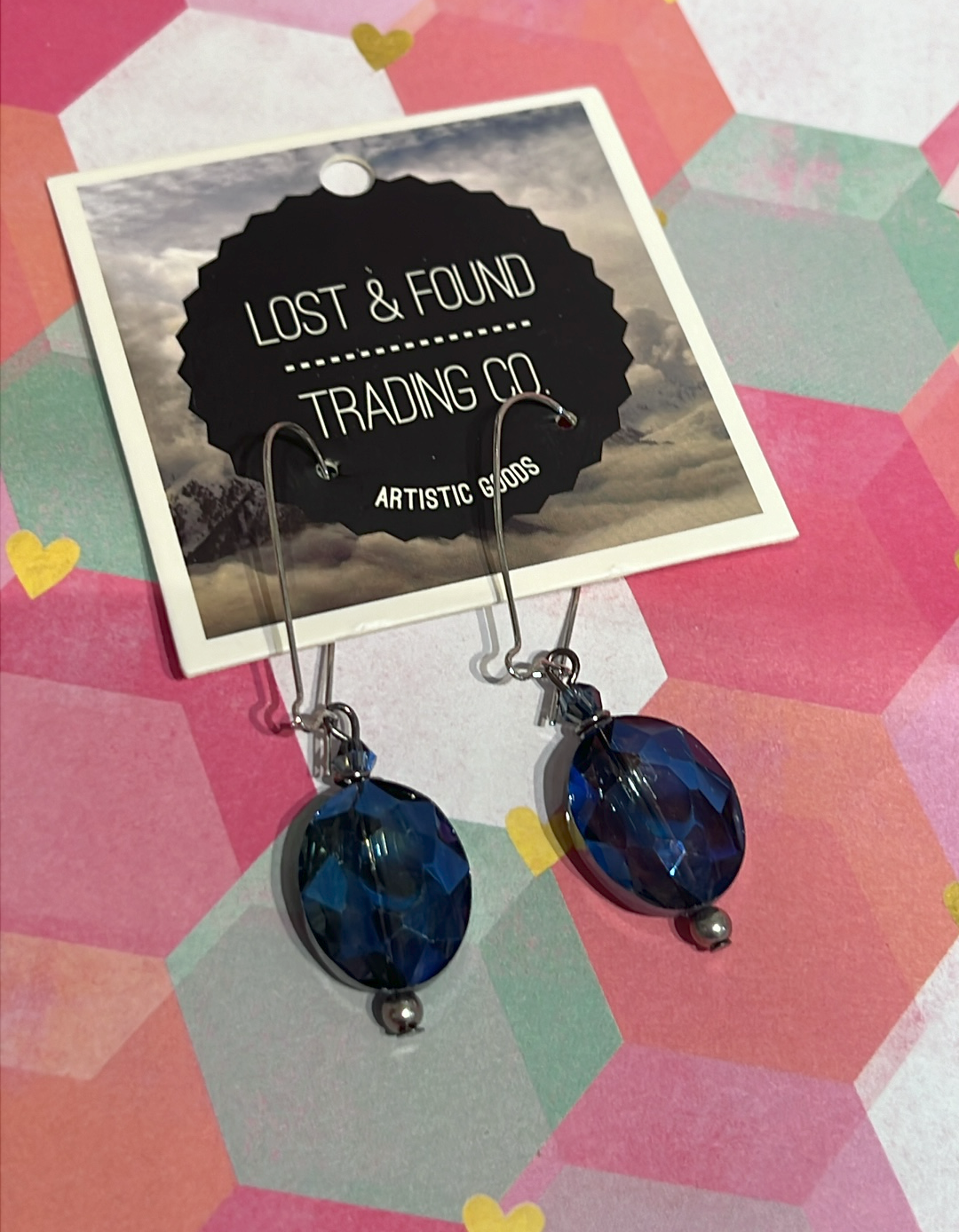Blue Glass Drop Earrings
