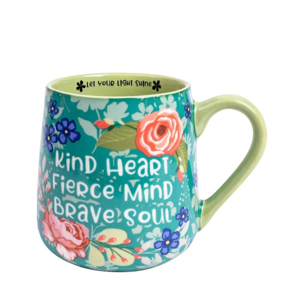Uplifted & Inspired Mug: Kind Heart, Fierce Mind, Brave Soul