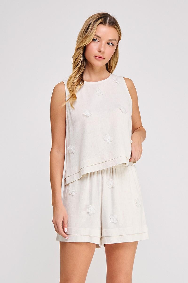Soft Linen Floral Tank