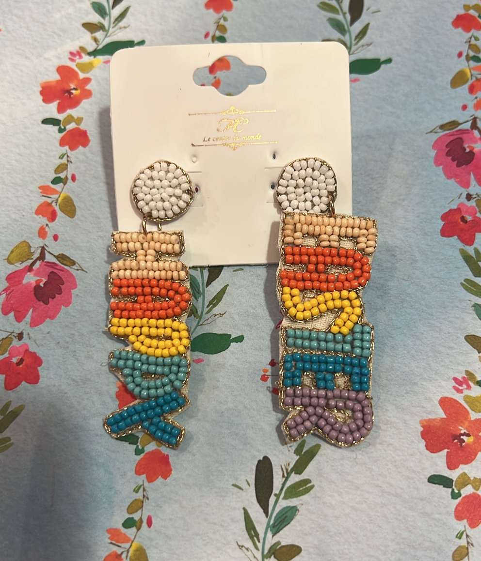 Happy Easter Beaded Earrings
