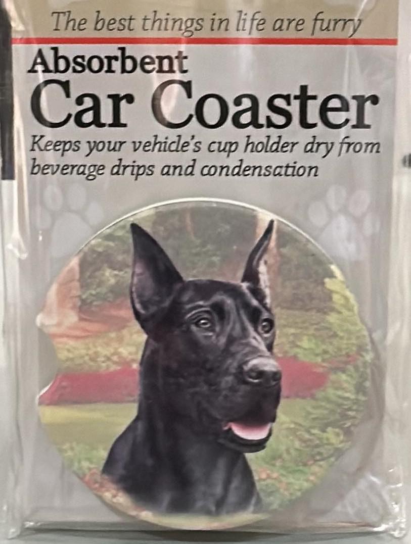 Great Dane Black Car Coaster