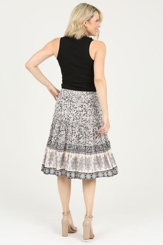 Ivory Black Ruffle Skirt