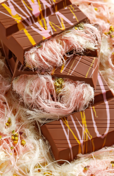 Dubai Angel Hair Milk Chocolate with Cotton Candy and Pistachio Cream