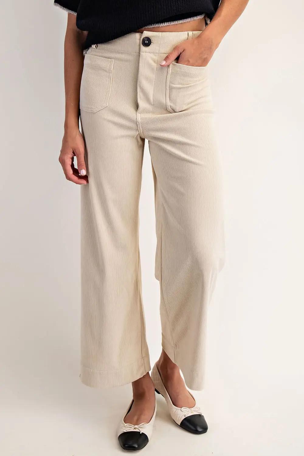 Sand Corduroy Patch Pocket Pants