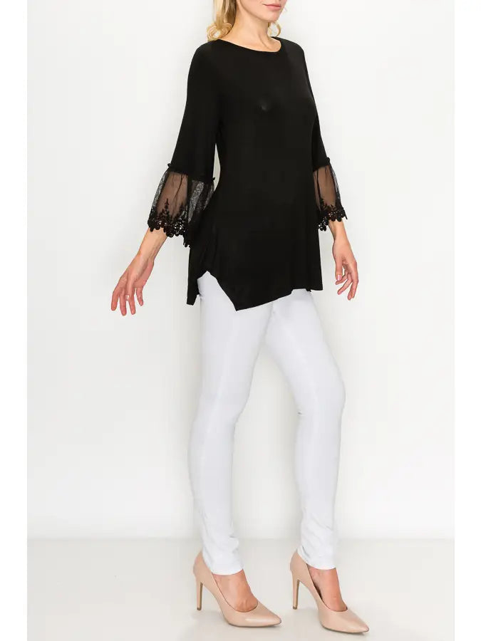 Elegant Lace Bell Sleeve Blouse