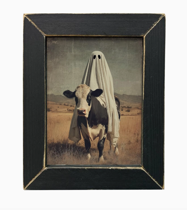 Vintage Photo of Ghost and Cow