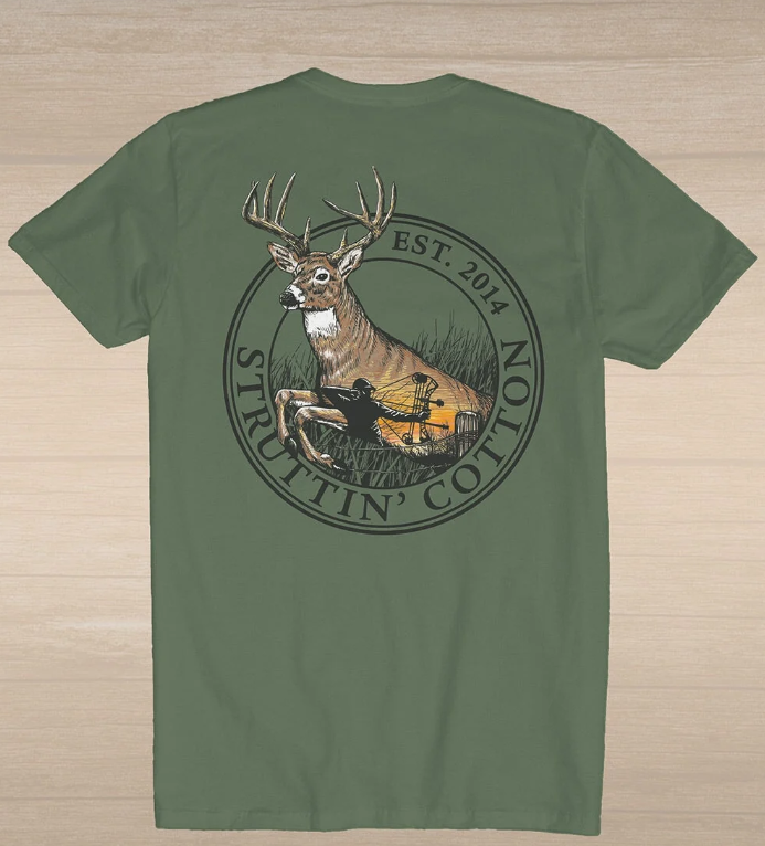 Bow Hunt Scene T-Shirt - Sage