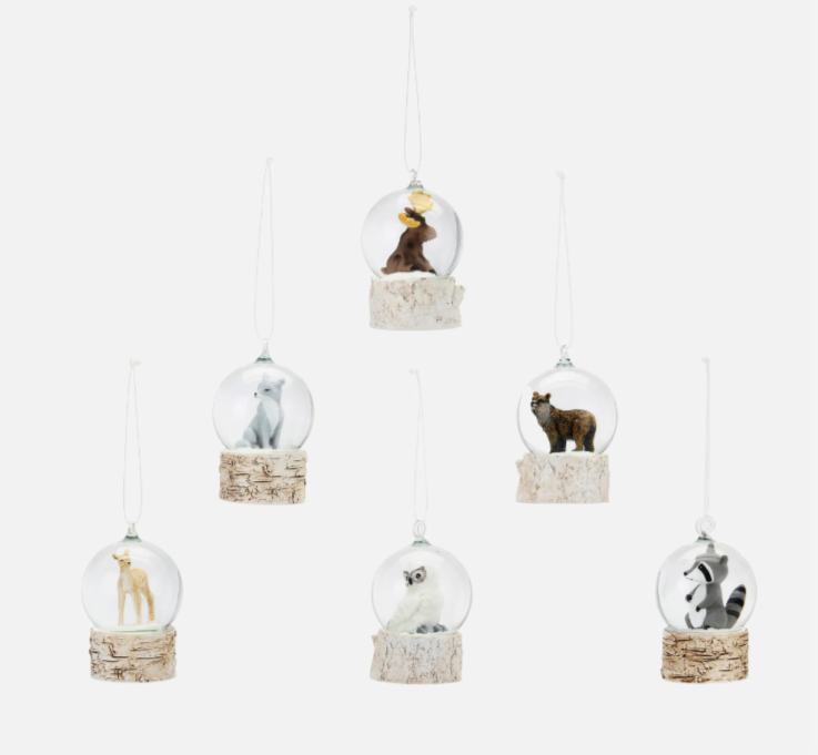 Mini Woodland Animal Snow Globe Ornament
