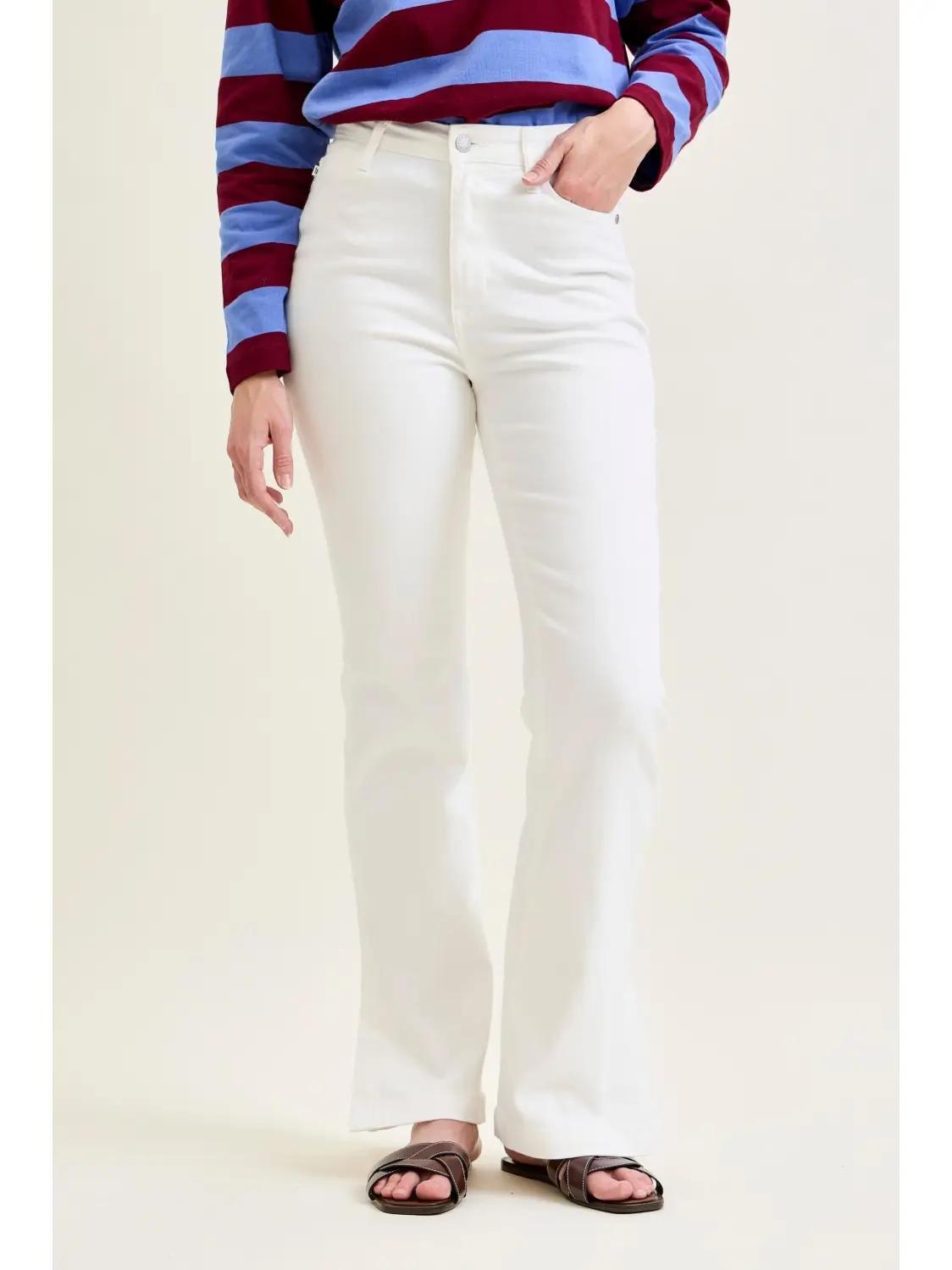Judy Blue White HW Side Slit Slim Bootcut Jean