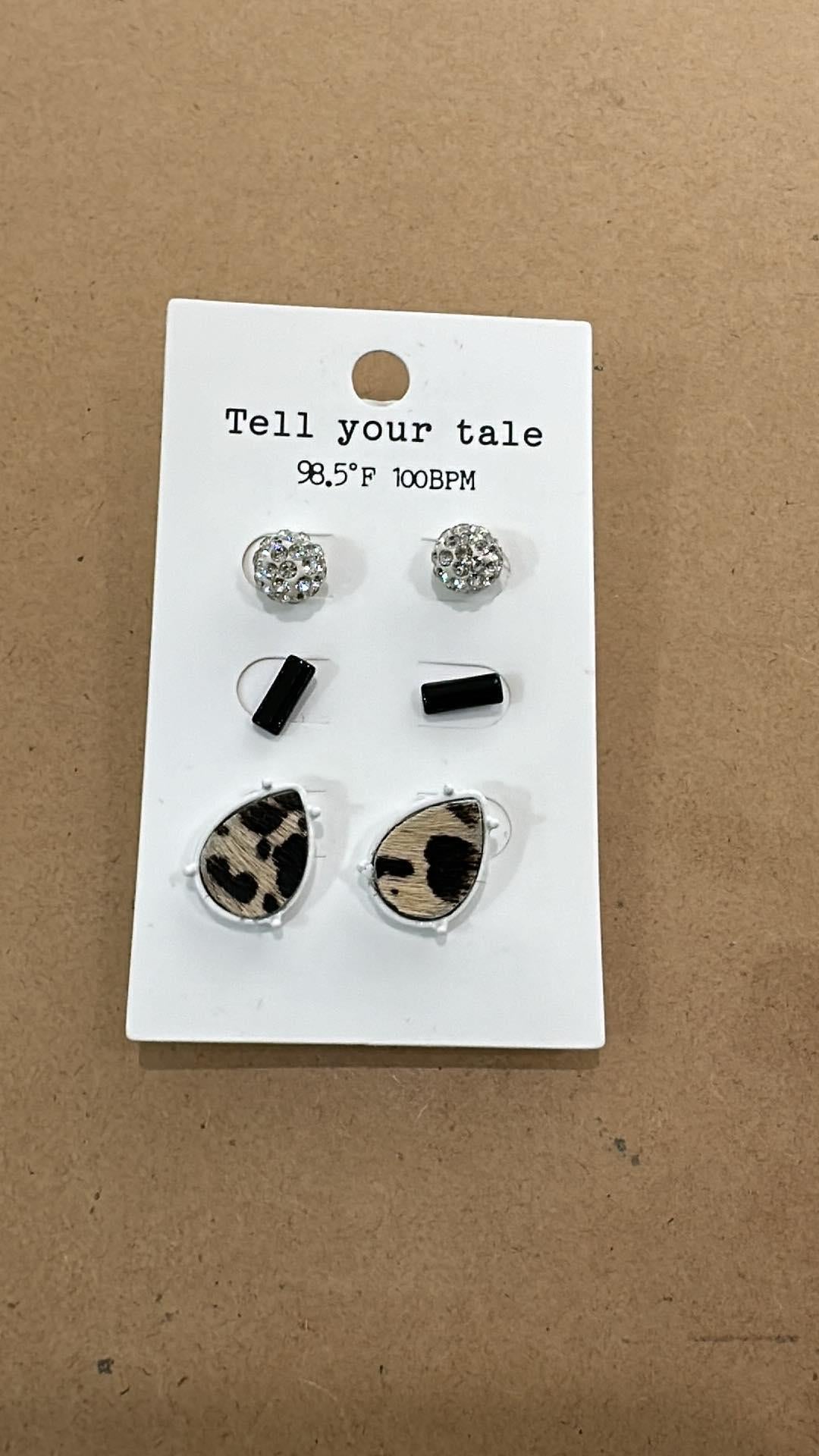 Cowhide Teardrop Earrings