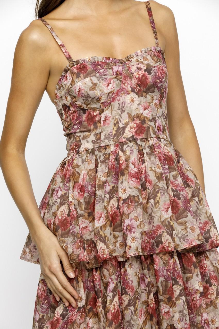Floral Organza Midi Dress