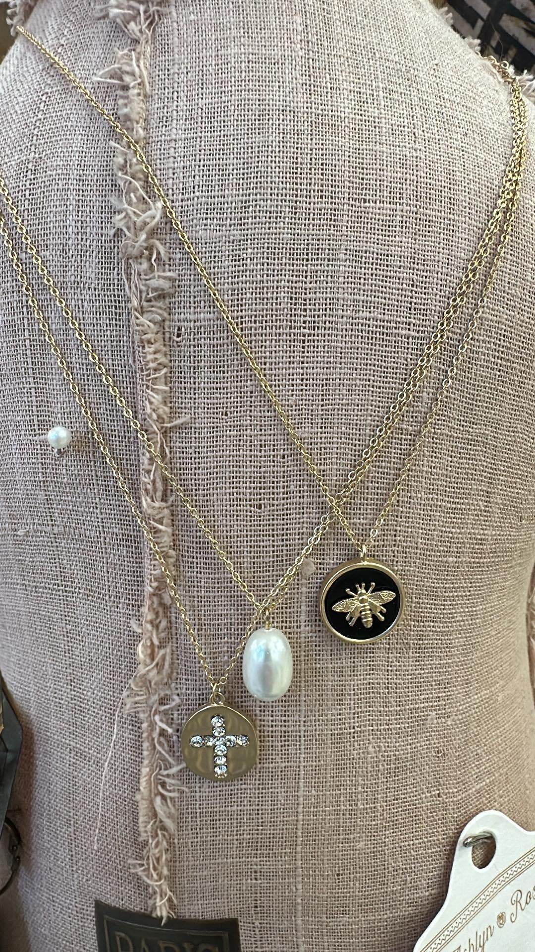 Pearl Crystal Heart Necklace