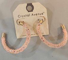 Light Pink Glitter Hoops