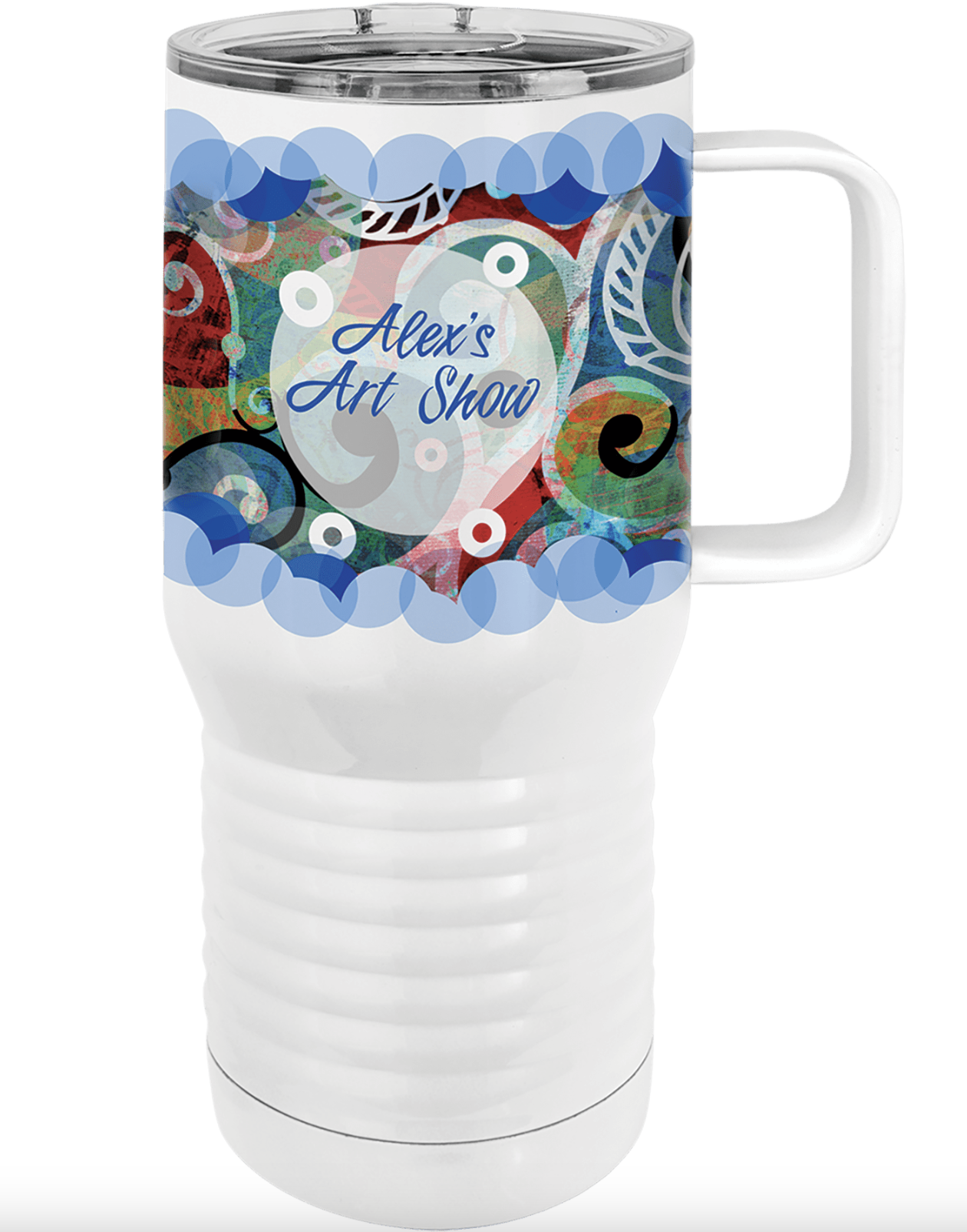 Customizable Polar Camel 20 oz. White Insulated Travel Mug with Slider Lid