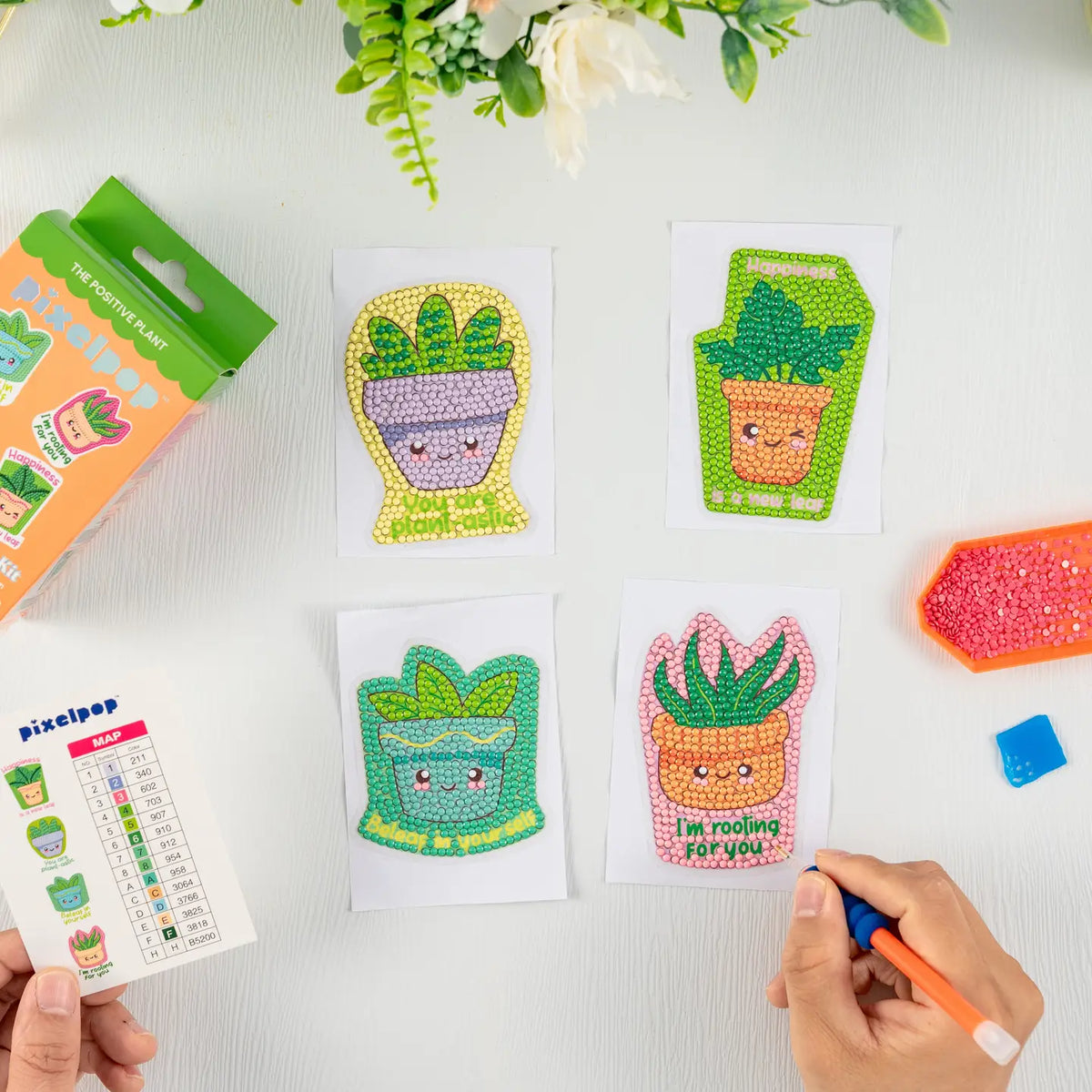 Craft Hero Pixelpop™ - The Positive Plant - Diamond Art Stickers