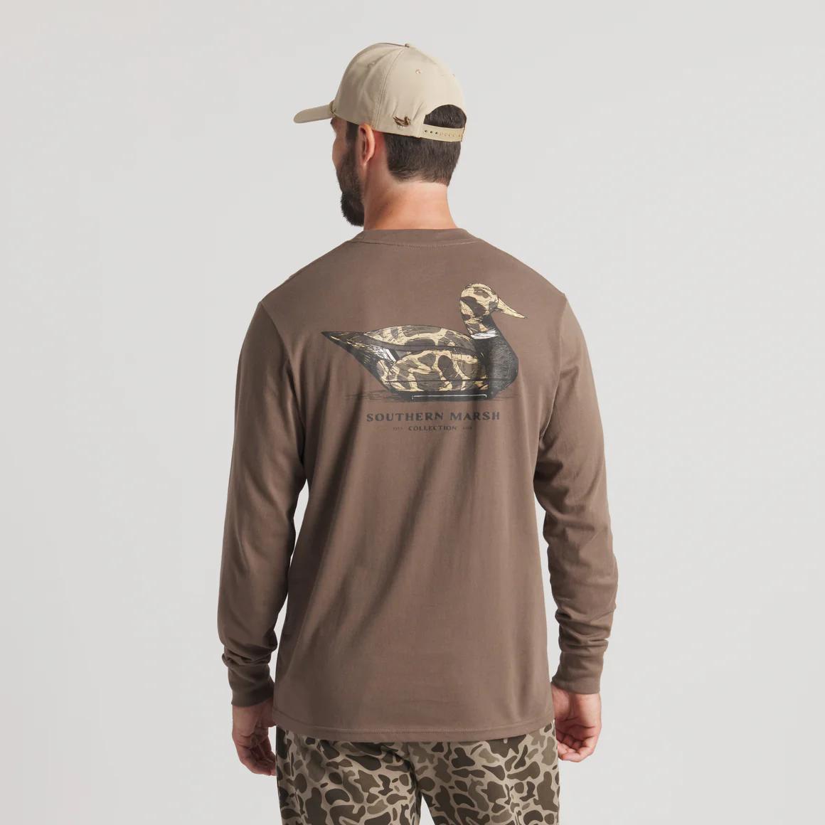 Vintage Duck Decoy Tee - Camo Tee - Long Sleeve