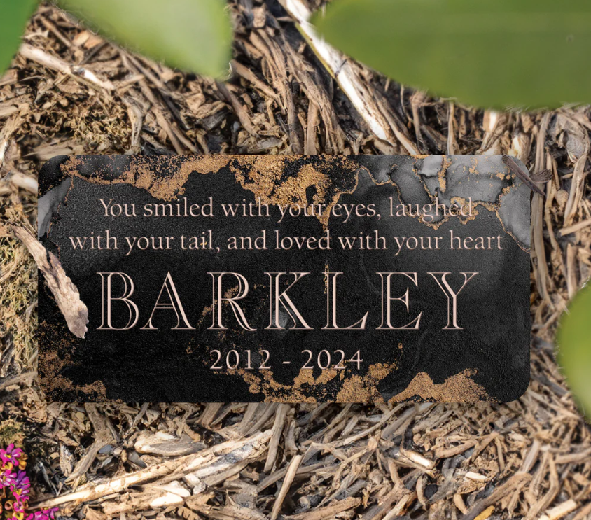 Personalized Black Marble Garden Stone