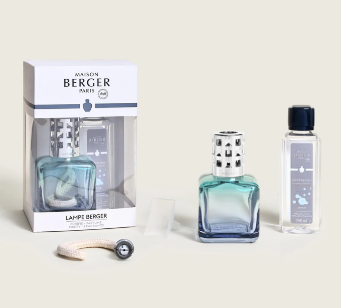 Glaçon Turquoise-Blue Gradient Lamp Gift Set with Air Pur