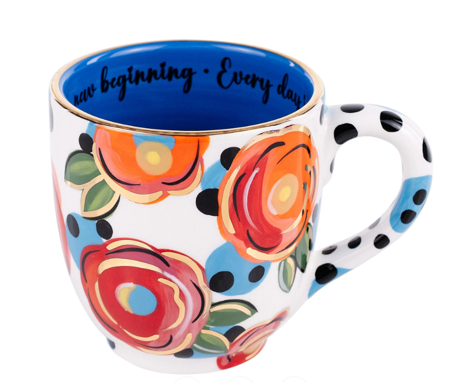 Polka Dot Flower Mug
