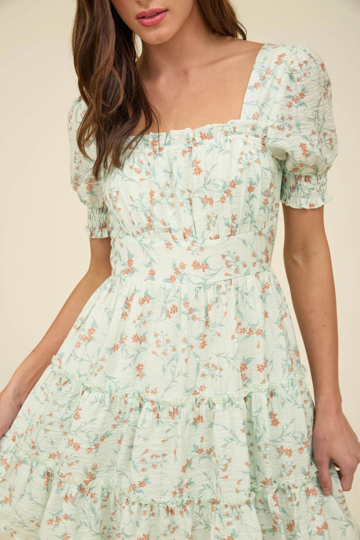 Floral Smocked Mini Dress