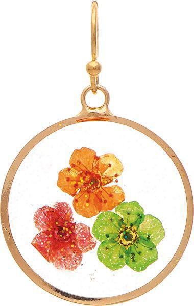 Gold Pressed Flowers Earring