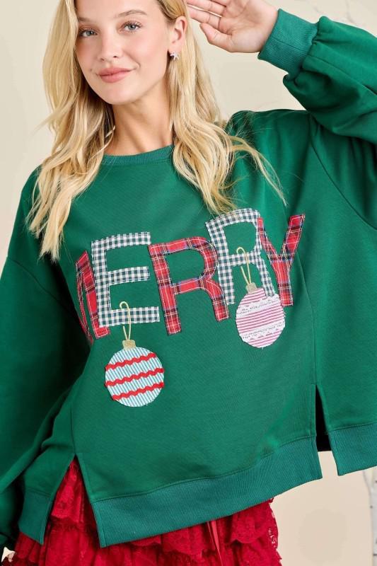 Hunter Green Merry Christmas Sweatshirt