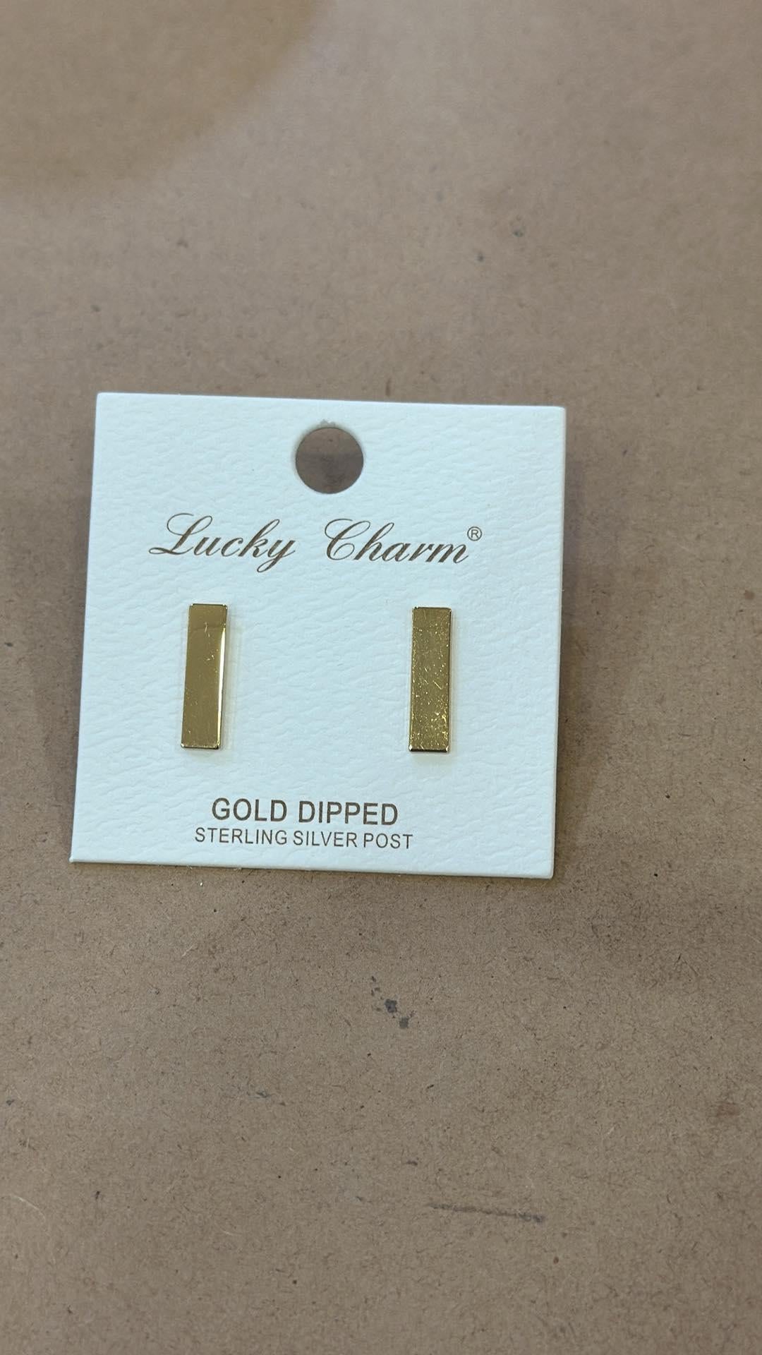 Gold Dipped Bar Studs
