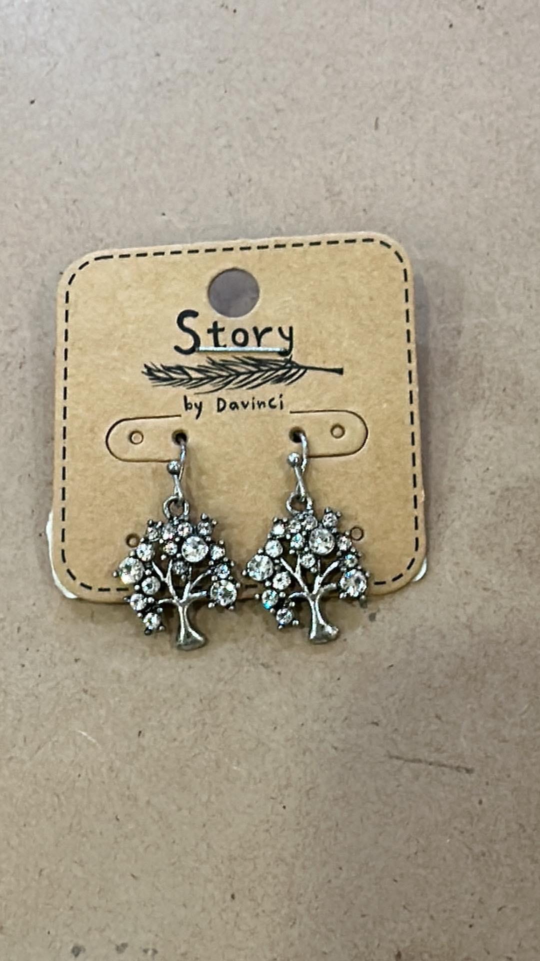 Tree Crystal Hanging Earrings
