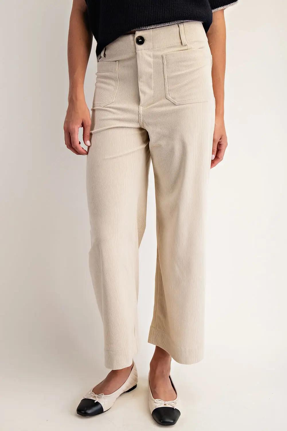 Sand Corduroy Patch Pocket Pants