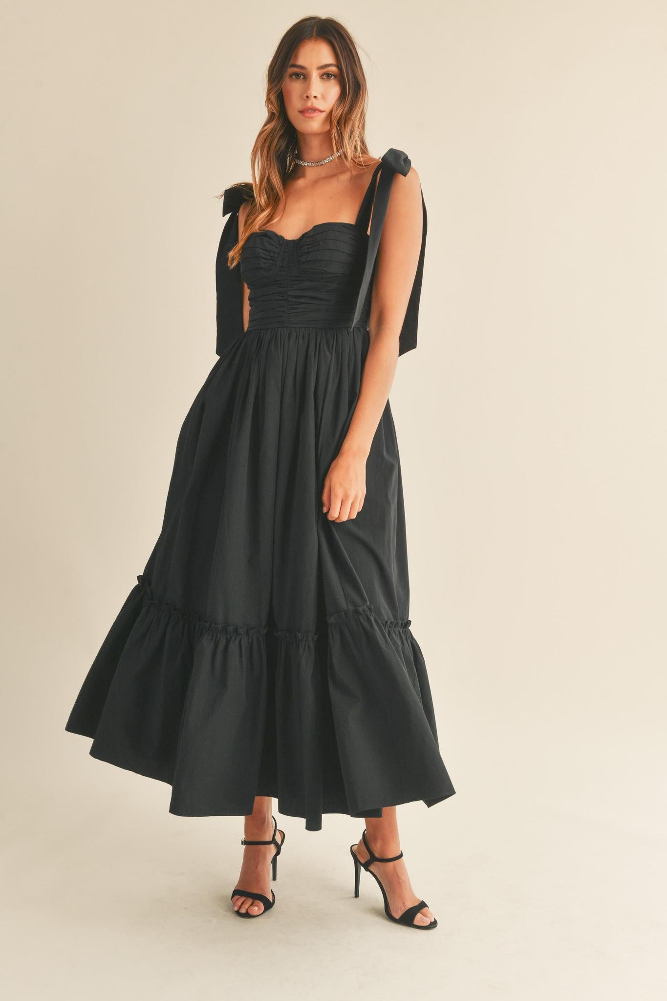 Dotted Black Tie Dress