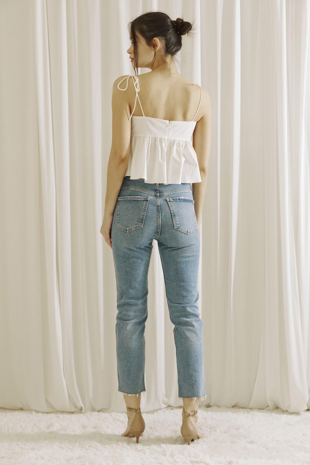 Monochromatic Bow Baby Doll Top